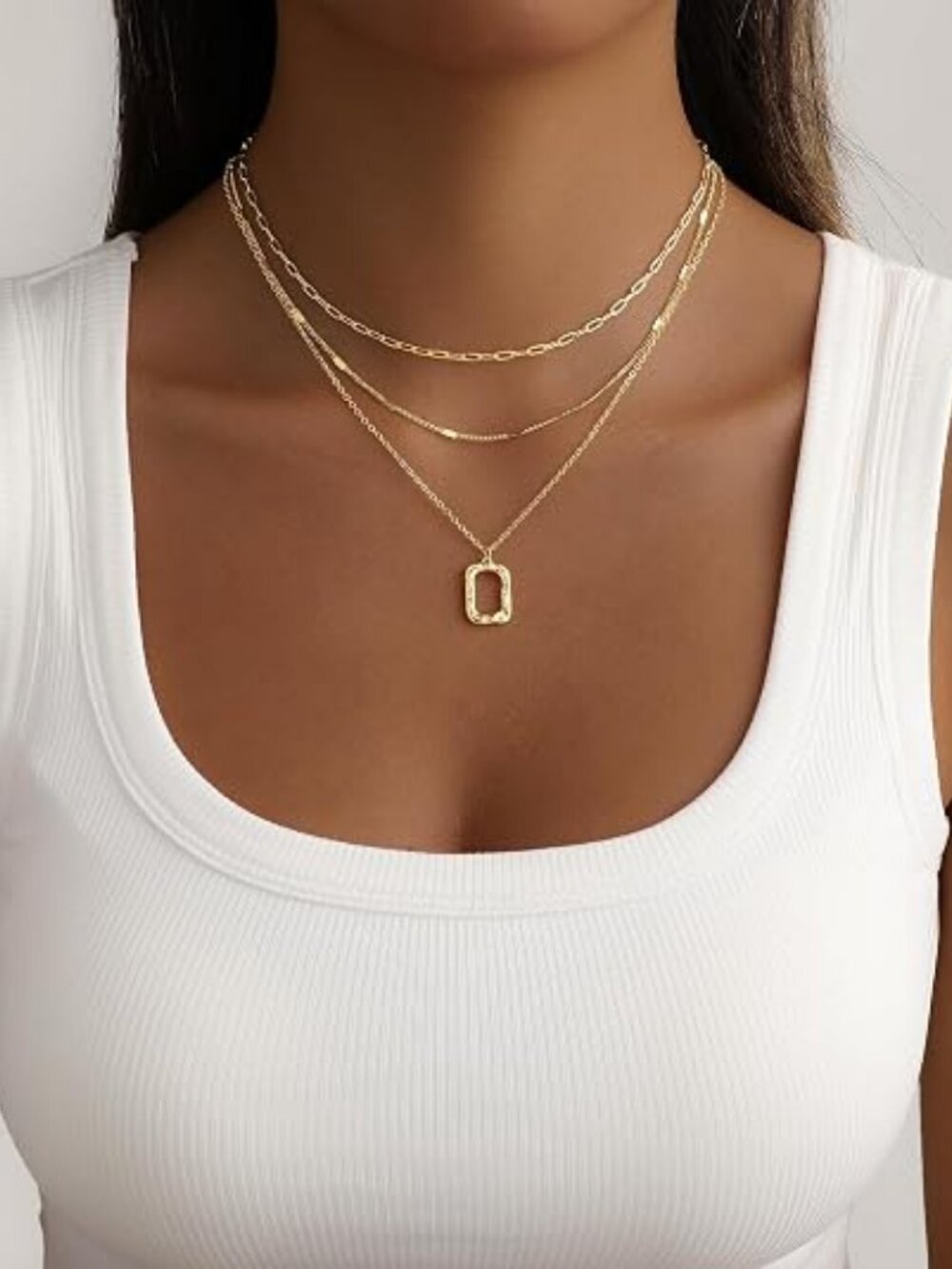 Layered Gold Necklace for Women, 14K Gold Plated Necklace Stack Set, Dainty Pend - Picture 5 of 5